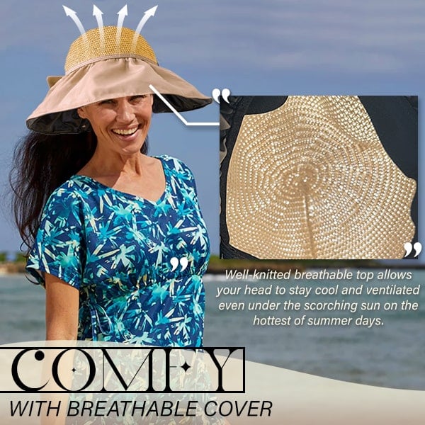 ☀️Foldable Anti-UV Ribbon Pouch Sun Hat⛱️👒