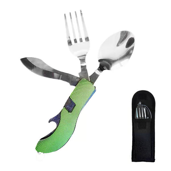 Foldable Tableware Knife Spoon Fork 4-In-1