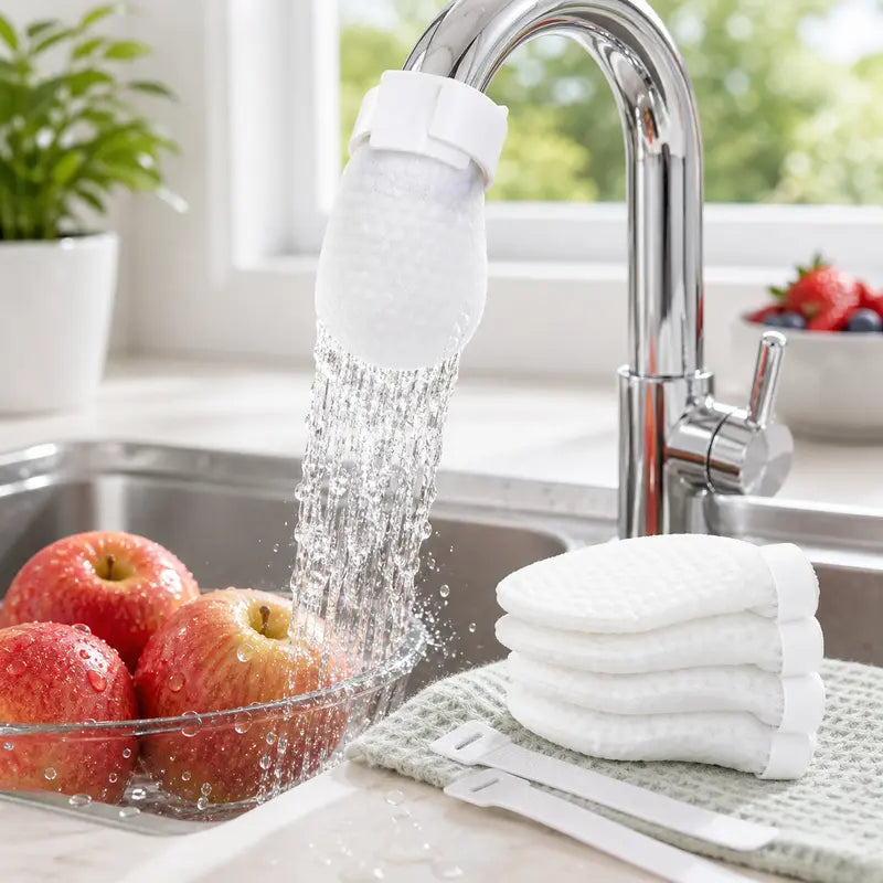 [Stop letting invisible impurities ruin your water]100 cotton filter bags disposable Cotton Faucet Filter Bags with 10 fastening strap