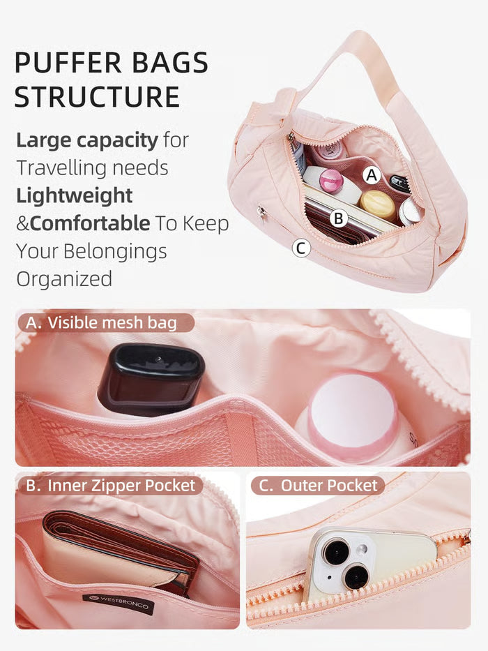 Puffer Crescent Shoulder Bag