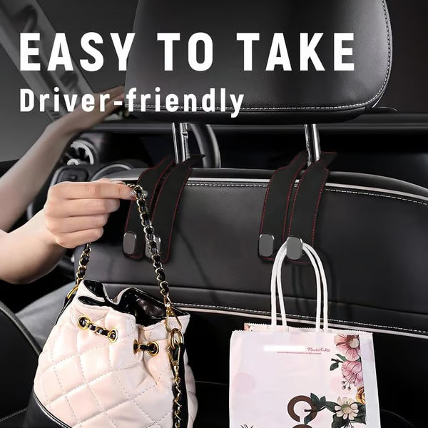 🚗Car Seat Back Alcantara Storage Hook - 💥Double Hook Holder for Convenient Storage(2PCS)