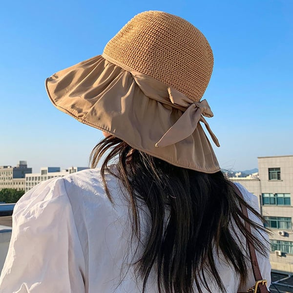 ☀️Foldable Anti-UV Ribbon Pouch Sun Hat⛱️👒