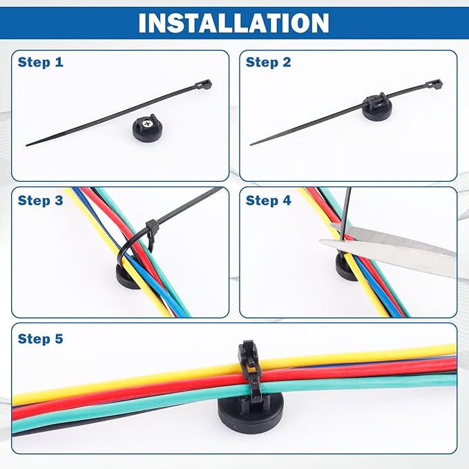 🔥Hot Sale 50% OFF - Magnetic Cable Zip Tie Mount Kit  (5PCS)