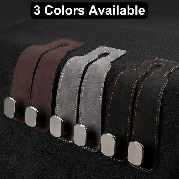 🚗Car Seat Back Alcantara Storage Hook - 💥Double Hook Holder for Convenient Storage(2PCS)