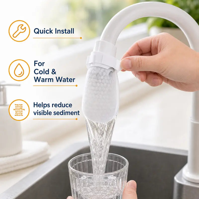[Stop letting invisible impurities ruin your water]100 cotton filter bags disposable Cotton Faucet Filter Bags with 10 fastening strap