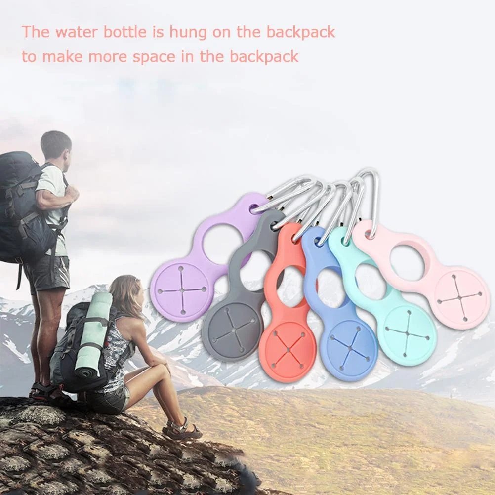🏆Hot Sale⚡🌟 Silicone Sport Kettle Buckle Outdoor Carabiner Water Bottle Holder(4pieces 1 set)