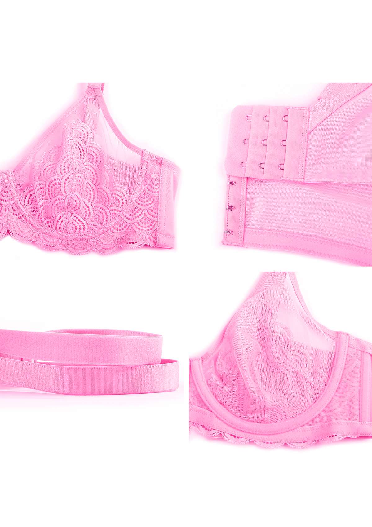 Mermaid Scale Lace Push-Up Bra