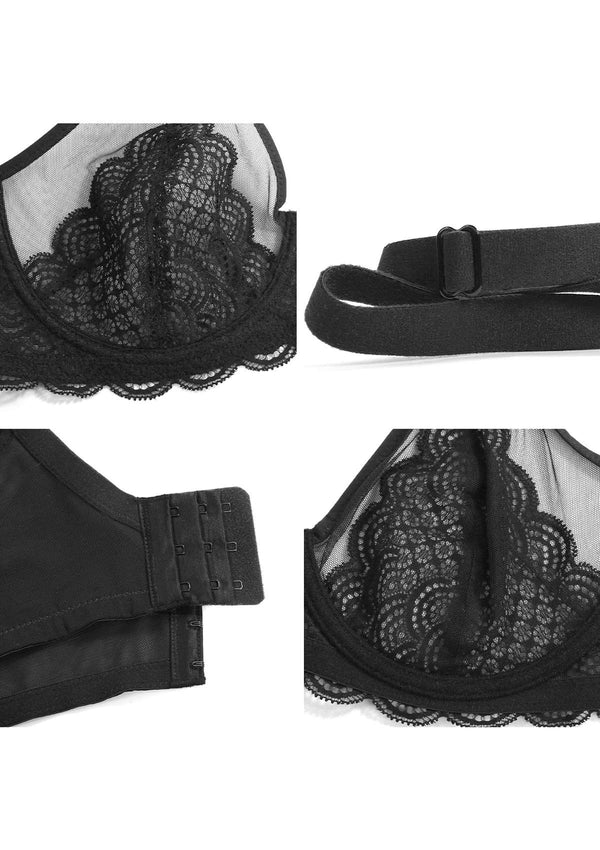 Mermaid Scale Lace Push-Up Bra