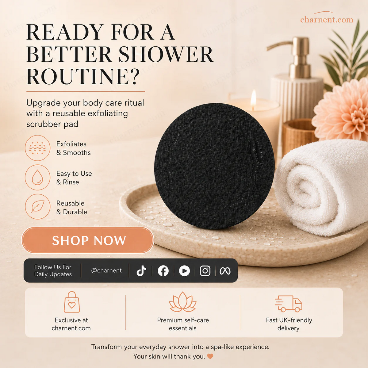 🥳HOT SALE💞50K+ SOLD!🌸 50% OFF! Scrub Bath Pads – Gently exfoliate, unclog pores, reveal brighter skin. Durable rubber, easy to rinse. A little scrub goes a long way! ✨🛀