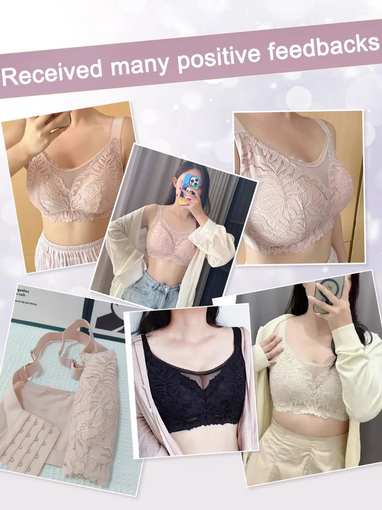 Shape-enhancing Minimizer Bra Comfortable & Sexy With Prevent Accidental Exposure Lace Trim