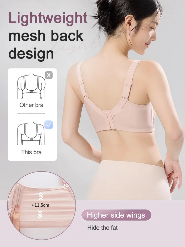 Shape-enhancing Minimizer Bra Comfortable & Sexy With Prevent Accidental Exposure Lace Trim