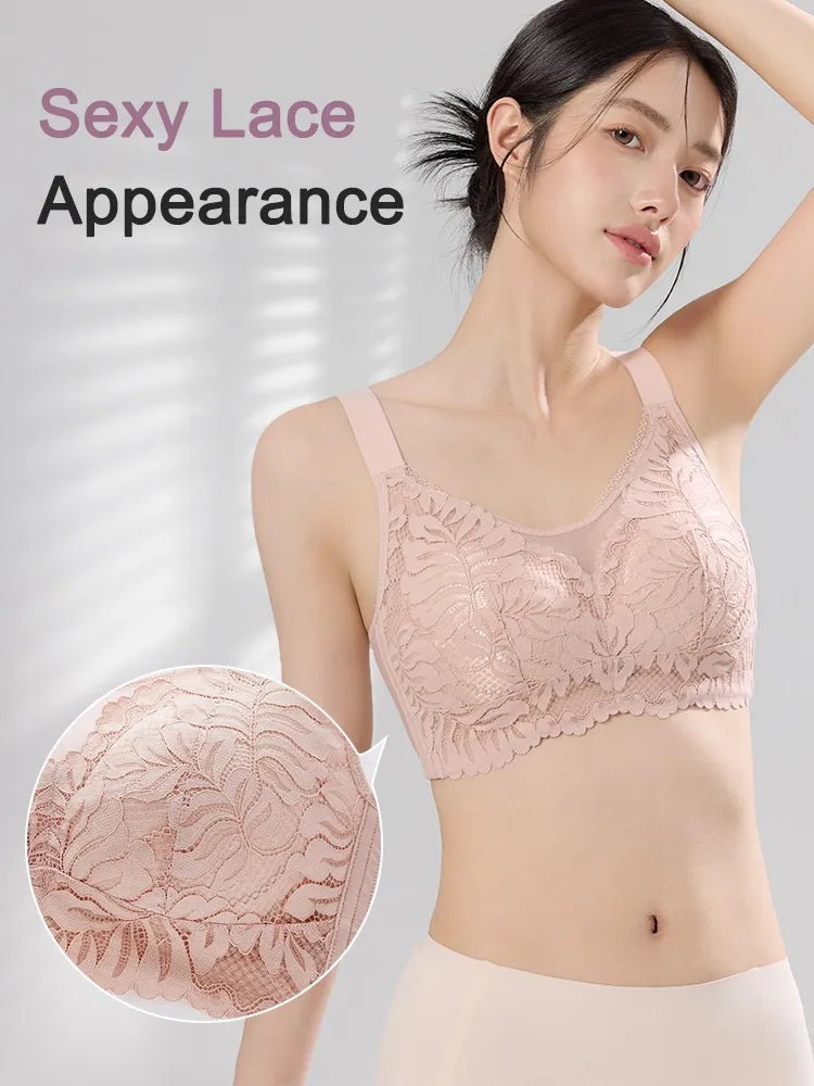 Shape-enhancing Minimizer Bra Comfortable & Sexy With Prevent Accidental Exposure Lace Trim