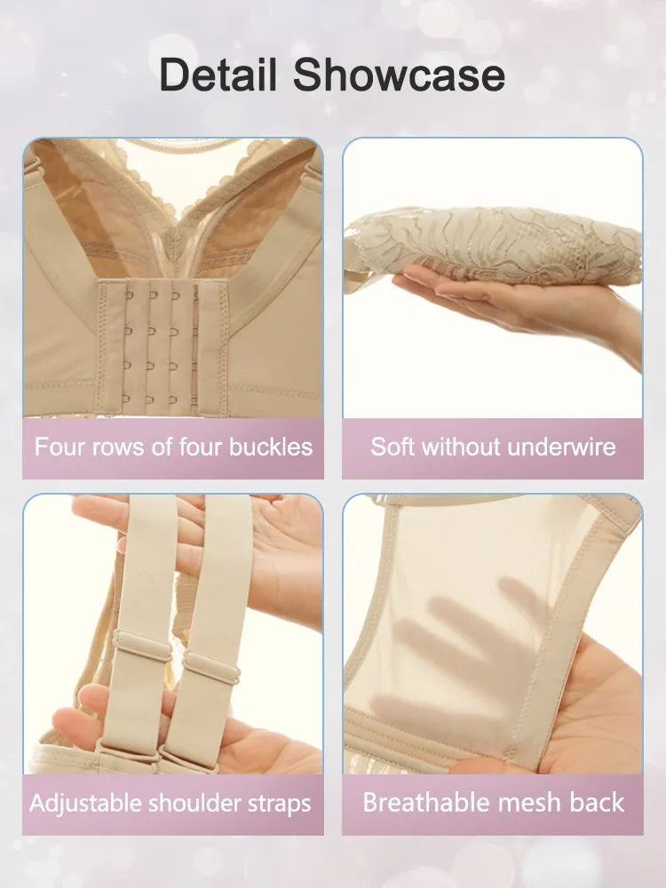 Shape-enhancing Minimizer Bra Comfortable & Sexy With Prevent Accidental Exposure Lace Trim