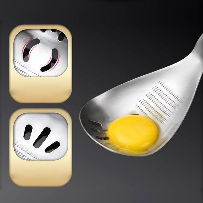 🥳💞5-in-1 Stainless Spoon – Strain, separate, crush, scoop & open caps. No more switching tools. Great for soups, sauces & spices. A spoon that does it all!