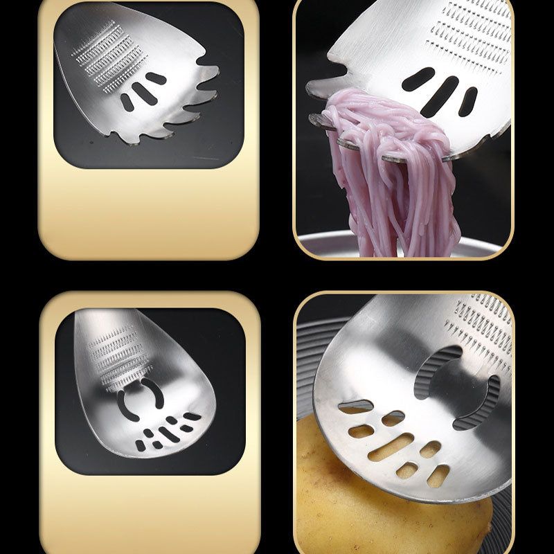 🥳💞5-in-1 Stainless Spoon – Strain, separate, crush, scoop & open caps. No more switching tools. Great for soups, sauces & spices. A spoon that does it all!