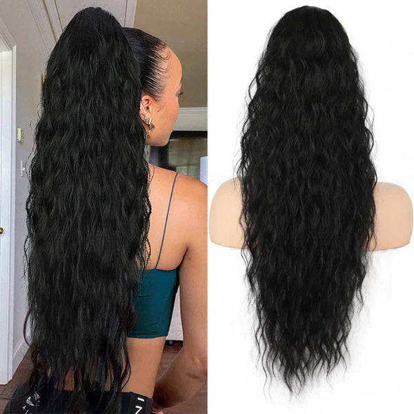 🌸Curly Wavy Frizzy Hair Extension with Ponytail