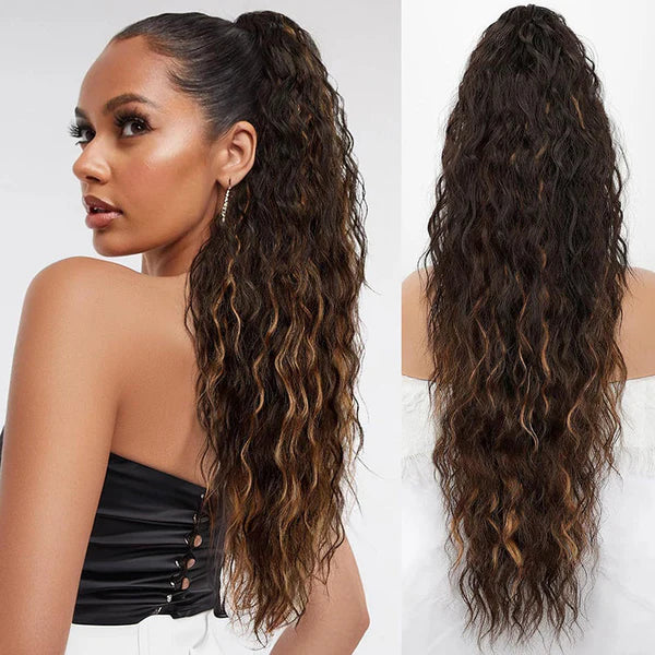 🌸Curly Wavy Frizzy Hair Extension with Ponytail