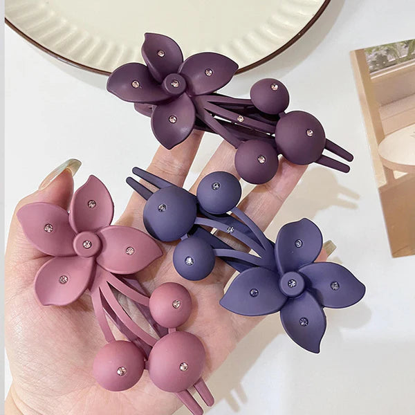 🌸 Floral Matte Hair Curler Styling（4PCS）