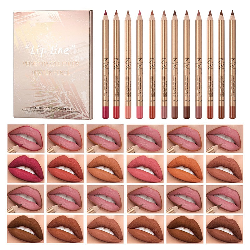 👄12-Color Smudge-Proof Lip Liner Pencil Set – Long-lasting, creamy & waterproof – perfect for everyday wear or pro makeup🎨