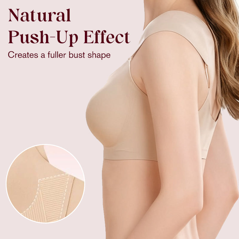 Seamless push-up bra with shoulder pads for women