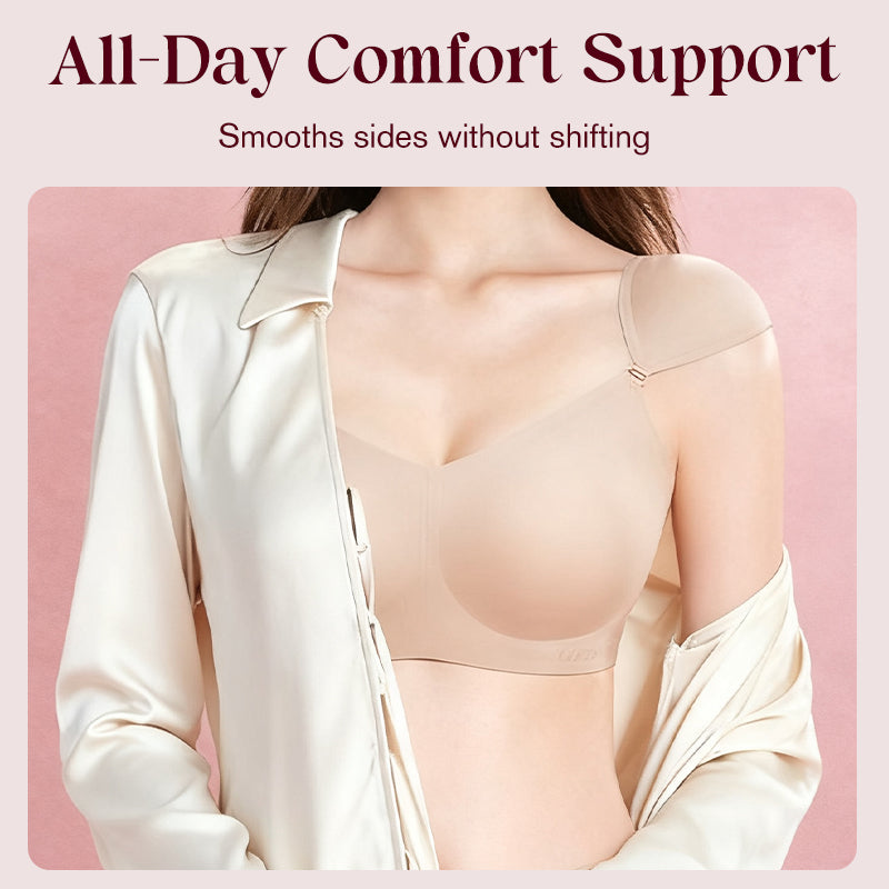 Seamless push-up bra with shoulder pads for women