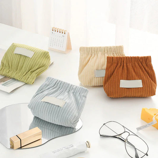 Mini Corduroy Elastic Storage Bag