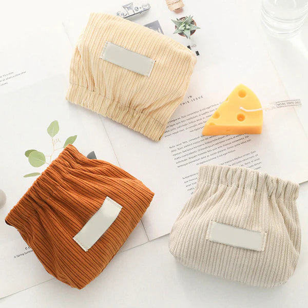 Mini Corduroy Elastic Storage Bag