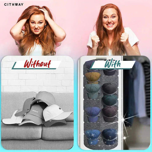 ✨Hanging hat rack with multiple pockets