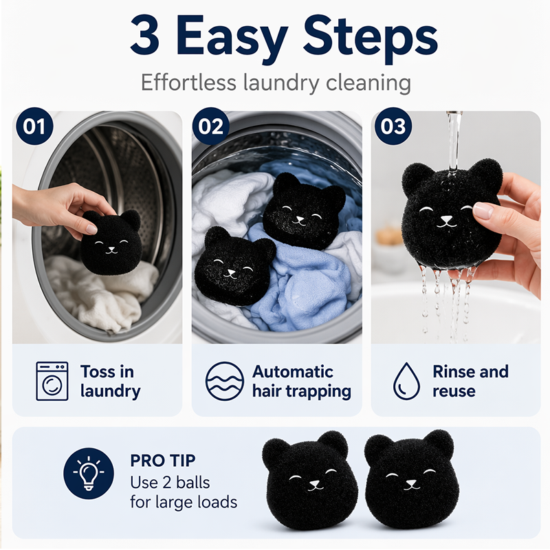 Cute Bear Pet Hair Remover（30 pieces per set)