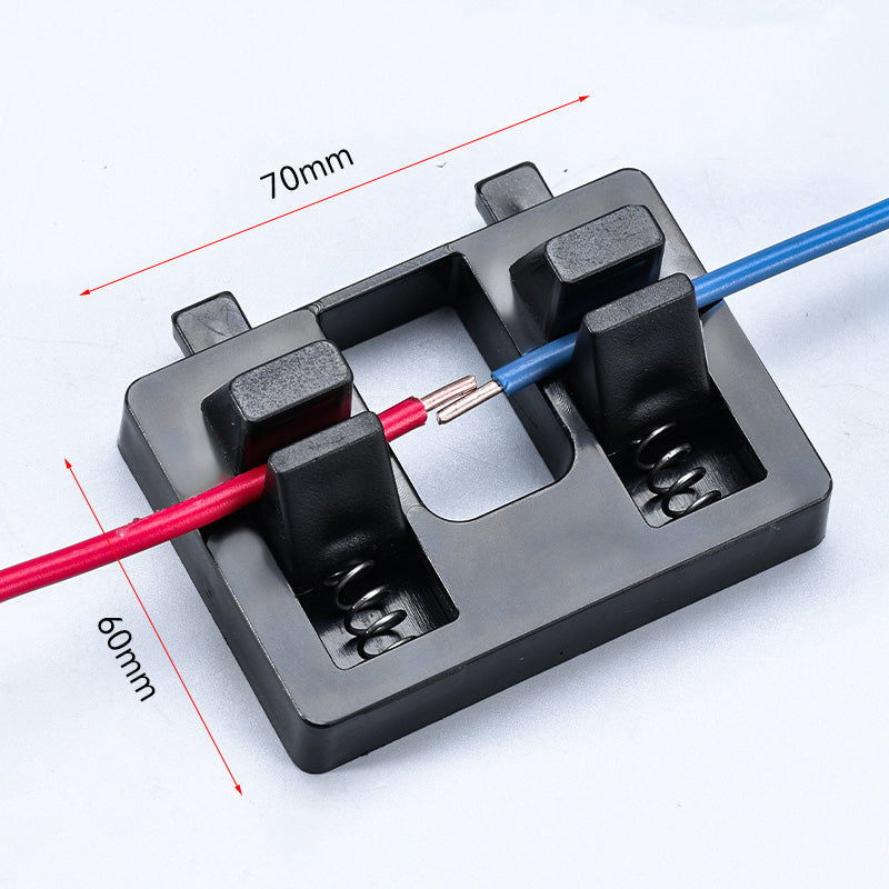 🔌50% OFF NOW! Durable Spring Clamp Electric Wire Welding Fixture, Portable Double Spring Wire Soldering Holder, Thickened Wear-Resistant Wire Fixing Clamp for Circuit Board Wire Soldering Repair