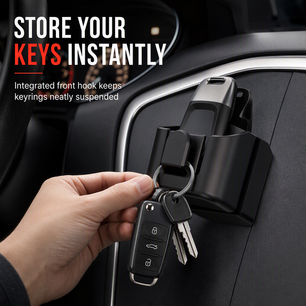 🔥Buy 1 Get 1 Free🎁Car Key Fob Holder with Hook（Two-piece set)