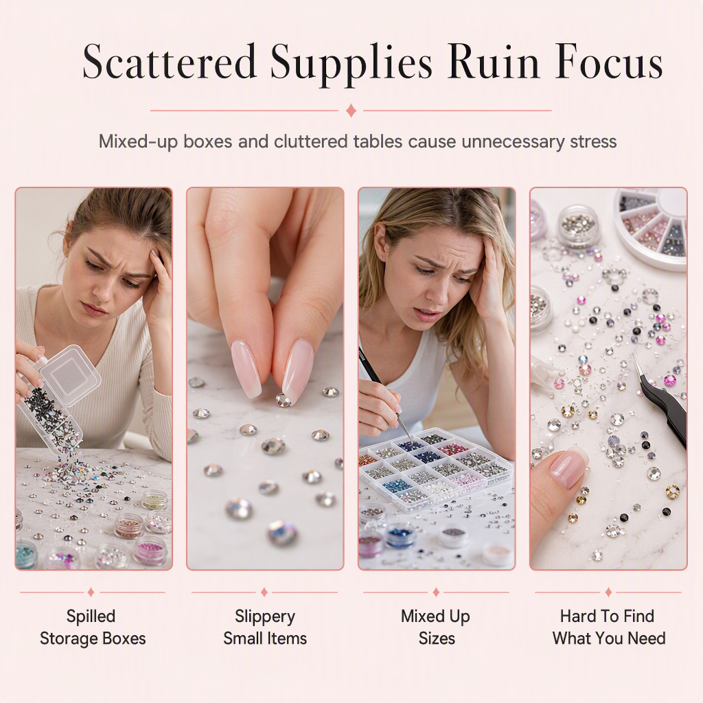 24-Grid Nail Art Rhinestone Set