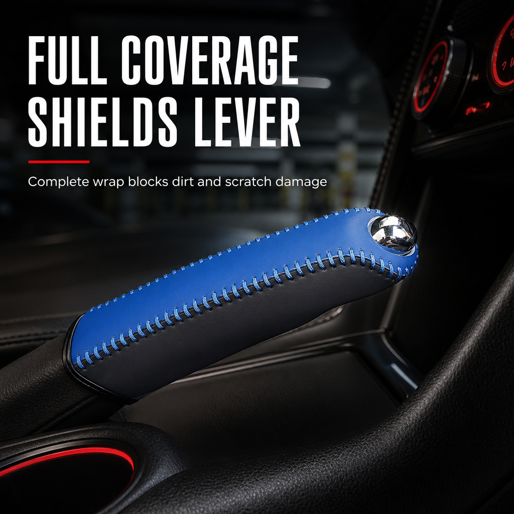 🚗 HOT Sale! ✋ Universal Car Handbrake Protective Cover Sleeve – PU Leather, Anti-Slip, Interior Upgrade ✨