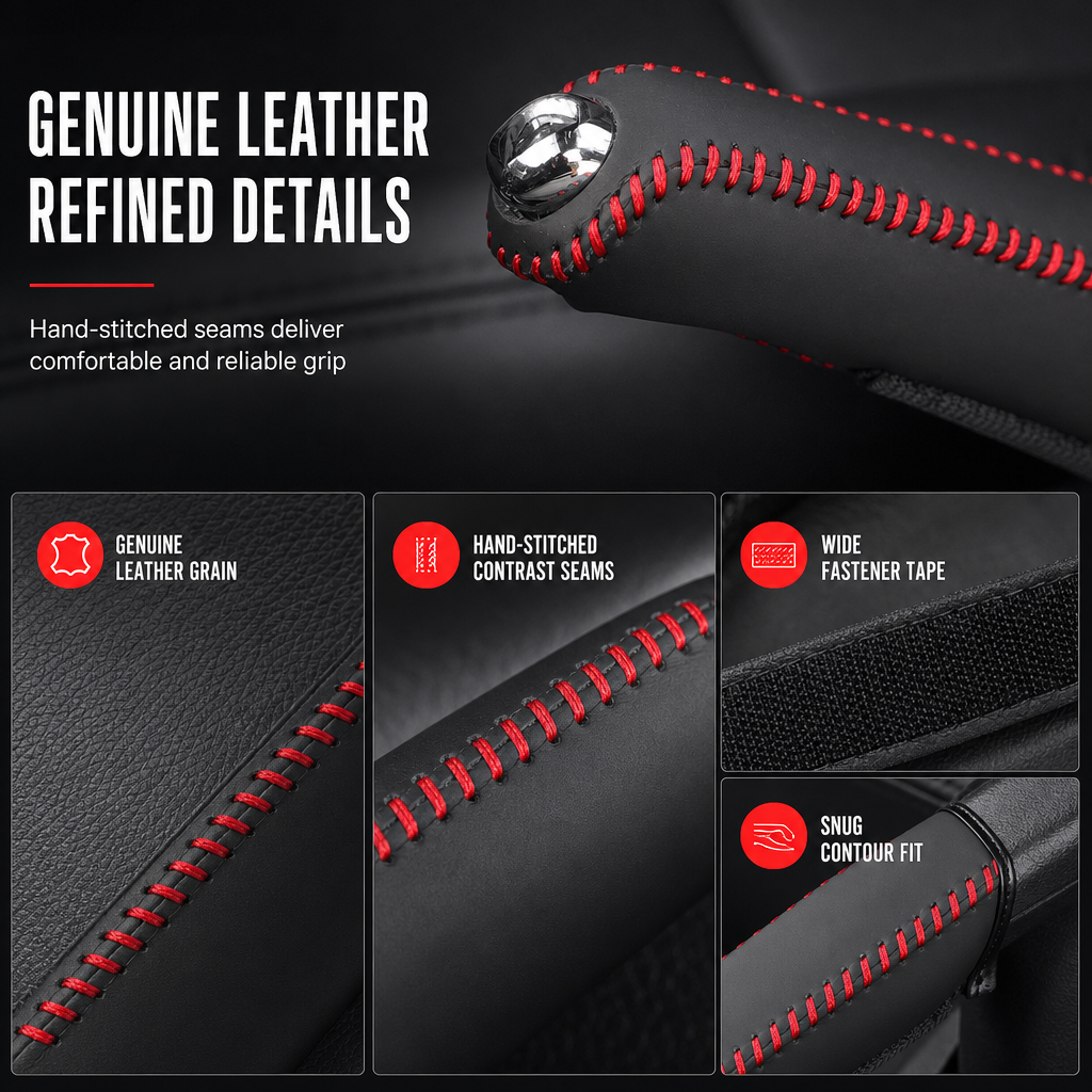 🚗 HOT Sale! ✋ Universal Car Handbrake Protective Cover Sleeve – PU Leather, Anti-Slip, Interior Upgrade ✨