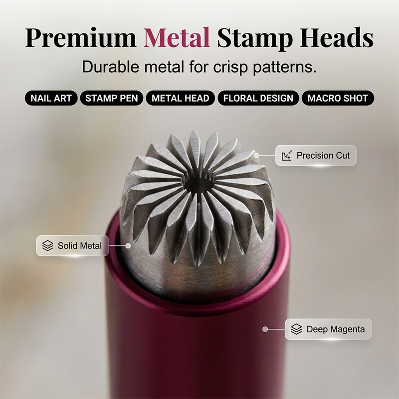 🌸 Metal Nail Art Stamping Tool Set